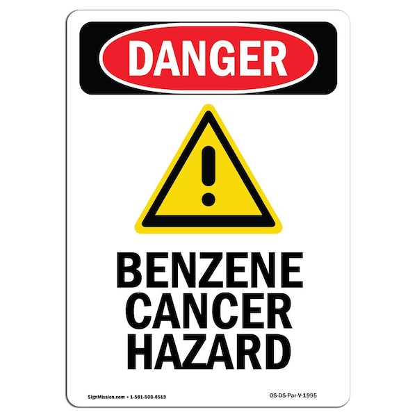 Safety Sign, OSHA Danger, 5" Height, Portrait, D-35-V-1995-10PK